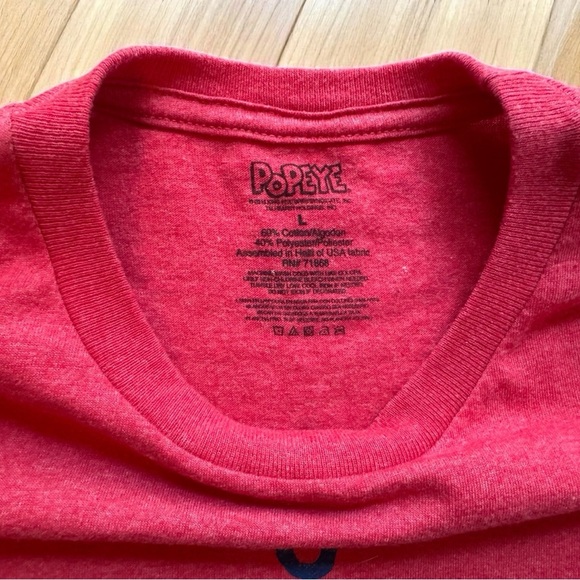 POPEYE Anchor Wave Graphic Tee – Red Short Sleeve – Large - Picture 4 of 6